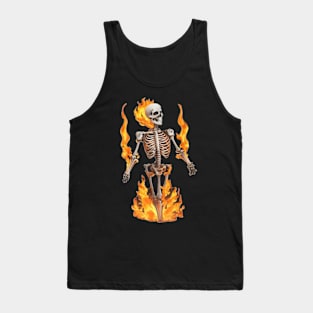 skeleton with fire Tank Top